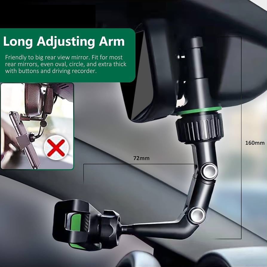 Rearview Mirror Phone Holder