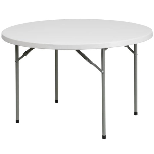 Round Plastic Event Folding Table, White