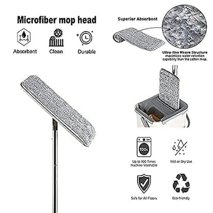 Flat Mop with Bucket – Microfiber Floor Cleaning System