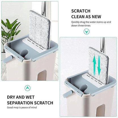 Flat Mop with Bucket – Microfiber Floor Cleaning System