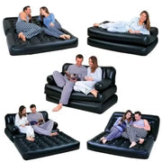 5-In-1 Double Multifunction Inflatable Fashion Air Sofa Queen Double Bed Mattress (L188 x W152 x H64)cm