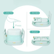 Foldable Baby Bath Tub with Bath Seat and Non-Slip Holder for Safety