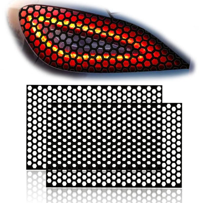 Universal Car Rear Tail Light Lamp Stickers Honeycomb