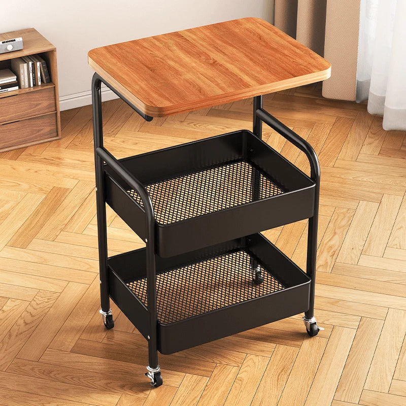 Rolling Side Table Cart – Multi-Tier Storage Organizer with Wheels