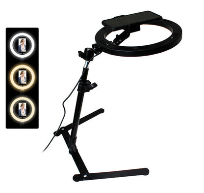 10-Inch Overhead Ring Light for Live Streaming & Video – Dimmable LED with Adjustable Color Temperature