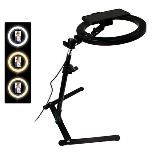 10-Inch Overhead Ring Light for Live Streaming & Video – Dimmable LED with Adjustable Color Temperature