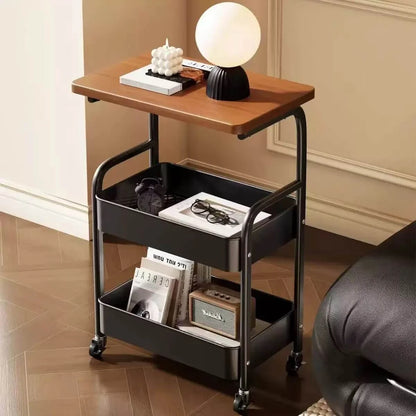 Rolling Side Table Cart – Multi-Tier Storage Organizer with Wheels
