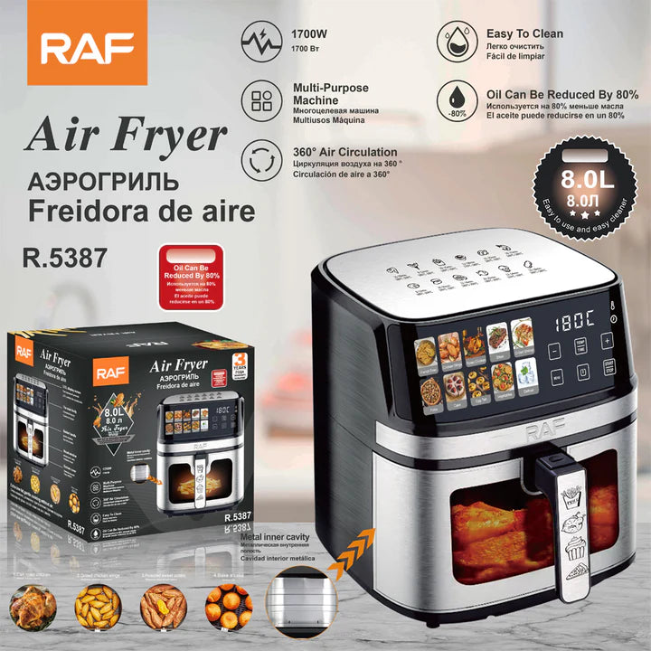RAF 1700W 8 Liter Touch Screen Air Fryer