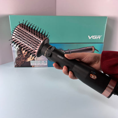 VGR Rotating Hot Air Brush Comb V494 - Black