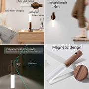 Rechargeable Led Light Motion Sensor Magnetic Wood Wall Light
