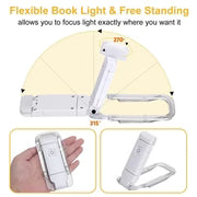 USB Rechargeable Book Light With 3 Levels & Colors