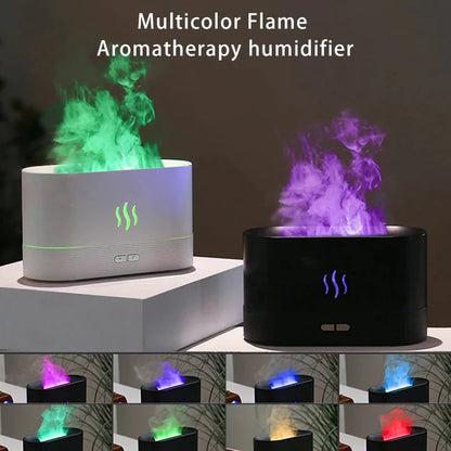 Rgb Flame Fire Humidifier Aromatherapy Diffuser