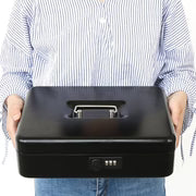 Large Metal Cash Safe Box with Money Tray