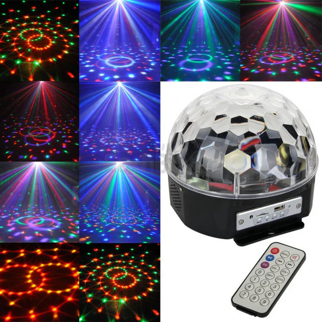 Lighting Rotating Crystal Magic Ball Light Sound Activated Light with Remote