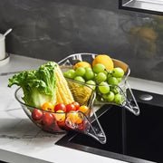 Basket Bowl Multifunctional Vegetable Washing Fruit Dry Wet Separation Kitchen Tool