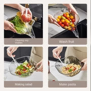 Basket Bowl Multifunctional Vegetable Washing Fruit Dry Wet Separation Kitchen Tool