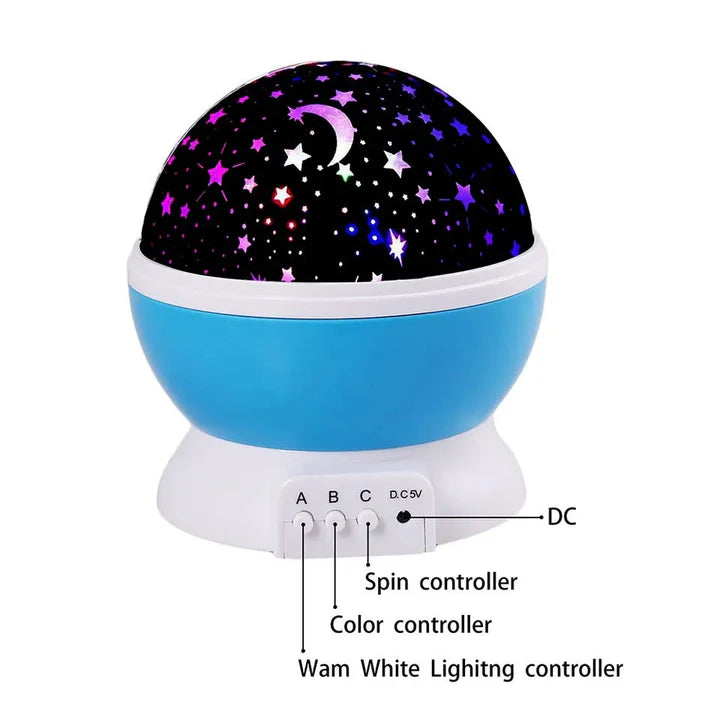 LED Baby Night Light Moon Star Projector 360 Degree Rotation