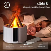 Air Humidifier Aroma Diffuser Ultrasonic Bonfire Flame Light