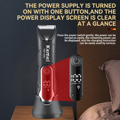Waterproof Body Groomer With Skin Friendly Blades Kemei Hair Trimmer KM-1840