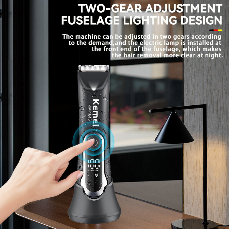 Waterproof Body Groomer With Skin Friendly Blades Kemei Hair Trimmer KM-1840