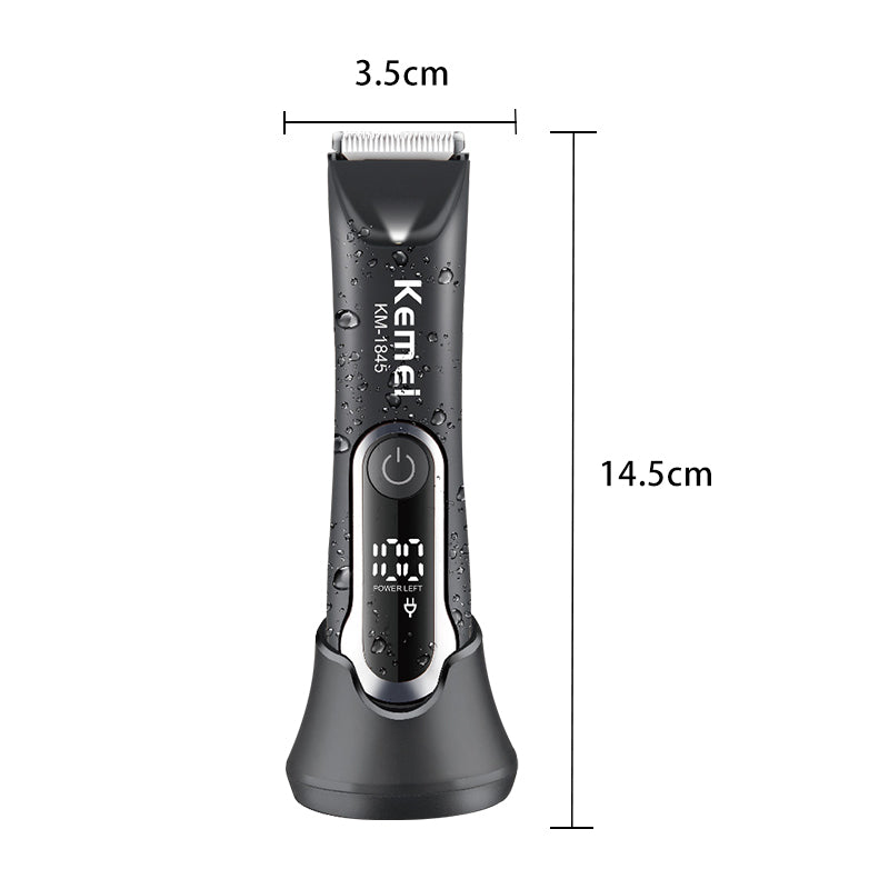 Waterproof Body Groomer With Skin Friendly Blades Kemei Hair Trimmer KM-1840