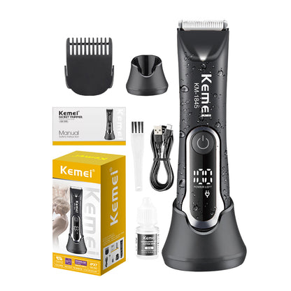 Waterproof Body Groomer With Skin Friendly Blades Kemei Hair Trimmer KM-1840