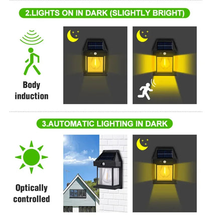 LED Solar Wall Light – Outdoor Tungsten Style Lamp