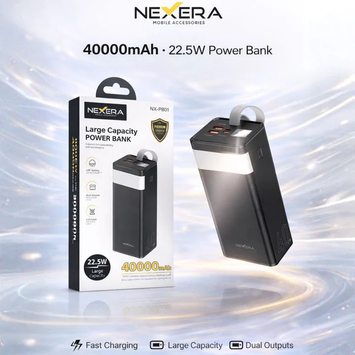 40000MAH 3 Outputs Power Bank With LED Lighting NX-PB01