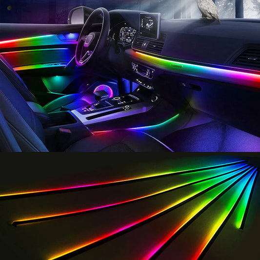 RGB Car Ambient Light Kit – 18 in 1 Fiber Optic LED Interior Neon Lights with Music Sync & Dynamic Modes