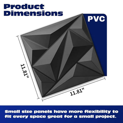 PVC 3D Black Diamond Wall Panels