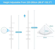 4 Tier Bathroom Corner Shelf with Towel Holder – Wall Mounted Storage Rack for Toiletries & Towels