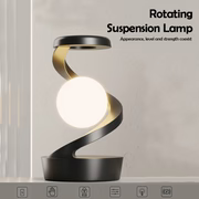 360 Floating RGB Light – Rotating Magnetic Table Lamp with Wireless Charger - Black color