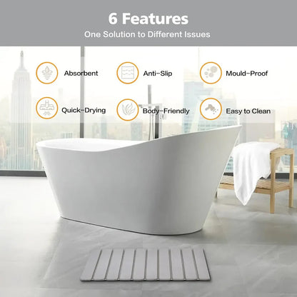 Luxury Foldable Stone Drying Mat Anti Slip Bathroom/Kitchen