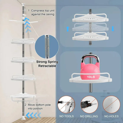 4 Tier Bathroom Corner Shelf