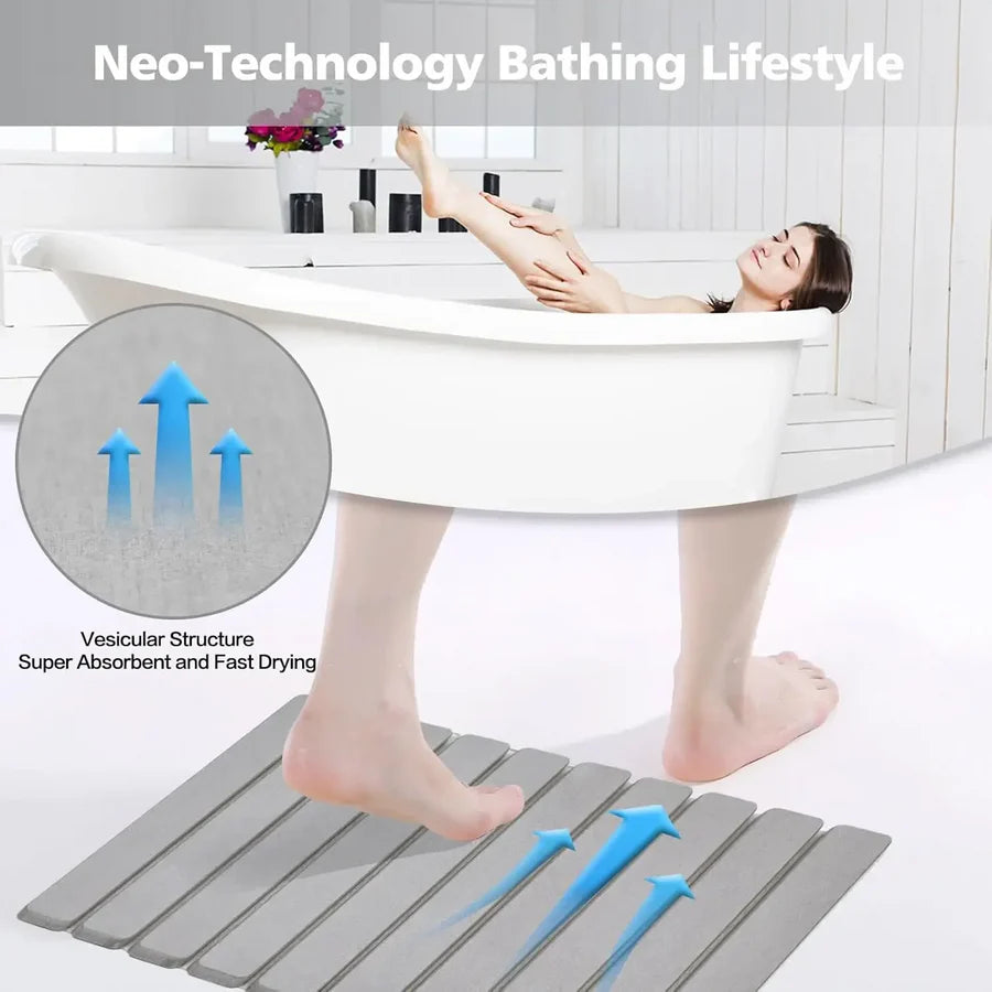 Luxury Foldable Stone Drying Mat Anti Slip Bathroom/Kitchen