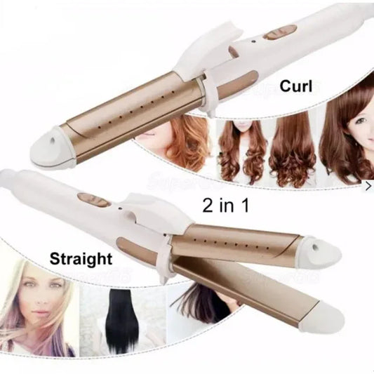 2 in 1 Hair Straightening and Curling Iron