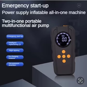 Smart Car Jump Starter and Air Compressor 150PSI Booster Charger 1000A Starting Light Car Air Pump Device with LED Light