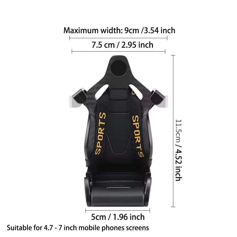 Carbon Fiber Sports Car Seat Phone Holder