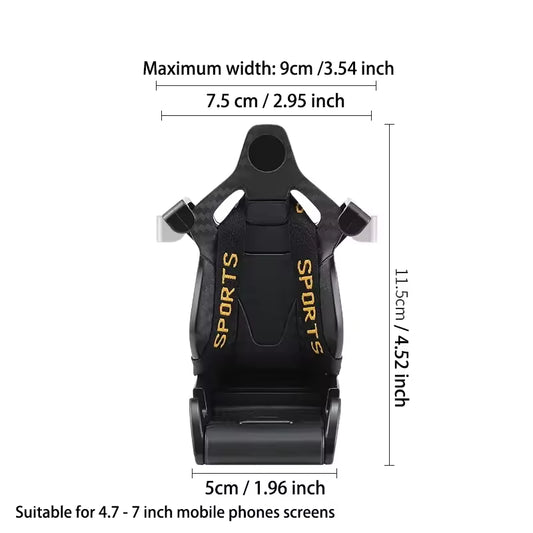 Carbon Fiber Sports Car Seat Phone Holder