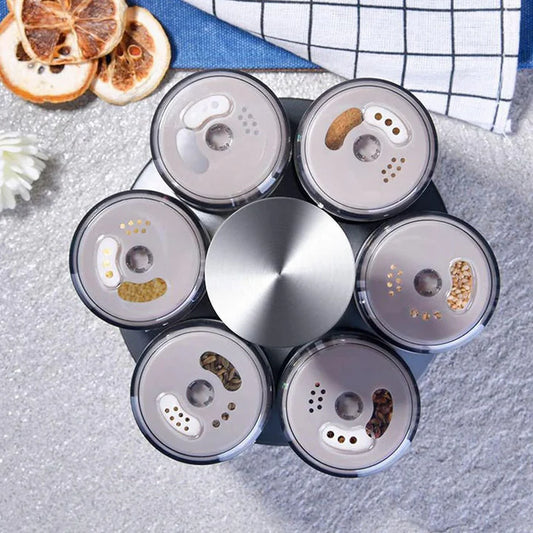 6-Jar Revolving Spice Rack Organizer