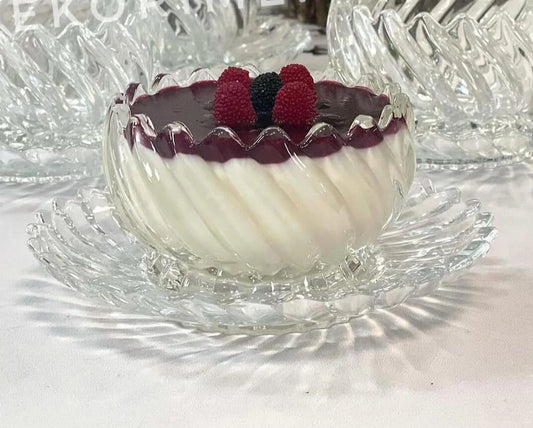 Deli Clear Ribbed Glass Bowl Amd Sauccer