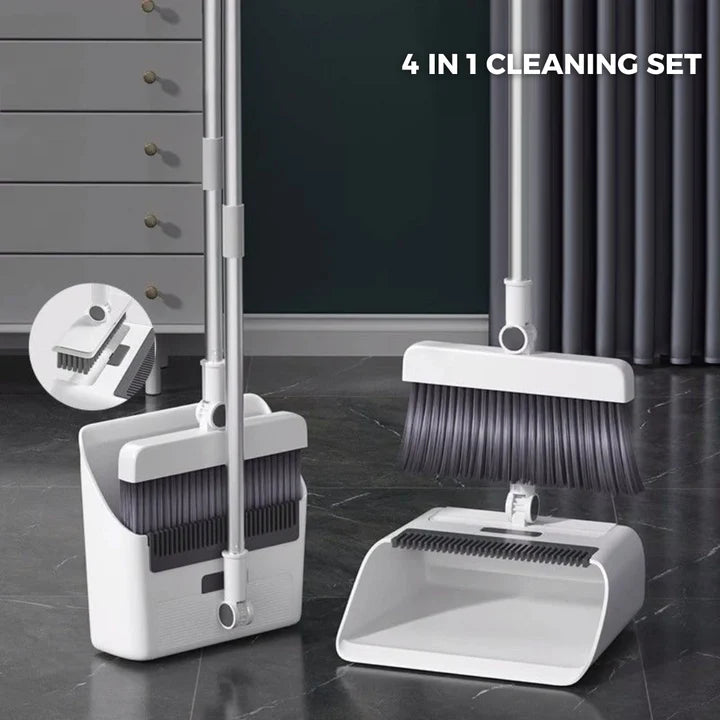 4 in 1 Broom and Dustpan Set
