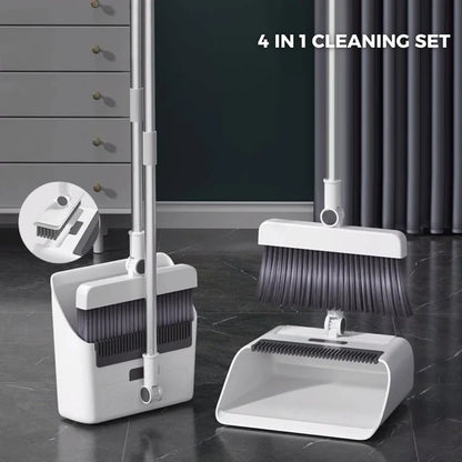 4 in 1 Broom and Dustpan Set