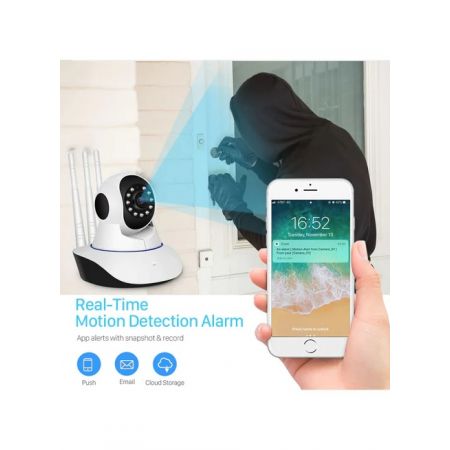 3MP 11 IR LED 3.6mm Lens HD PTZ Two Way Audio Wifi SD Card / Cloud Storage IP Indoor Remote Viewing Motion Detection Surveillance Camera R6-30G