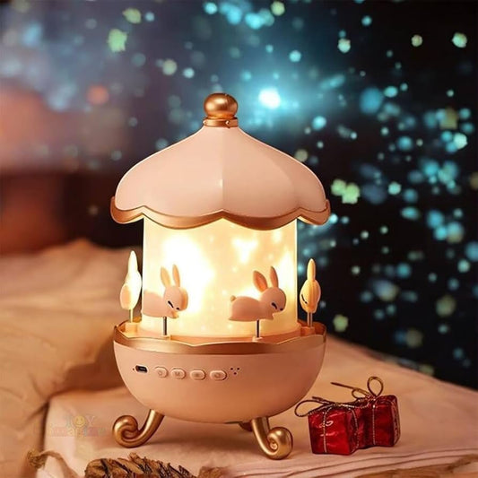 Magical Rotating Bunny Carousel Night Light Projector