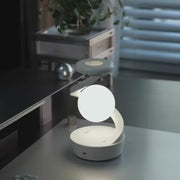 360 Floating RGB Light – Rotating Magnetic Table Lamp with Wireless Charger - Black color