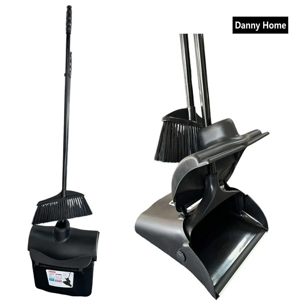 Dustpan & Broom Set – Long Handle Upright Cleaning Kit