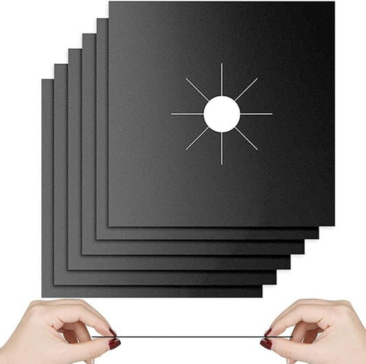 6PCS Gas Stove Protector Liners – Reusable Heat Resistant Pads