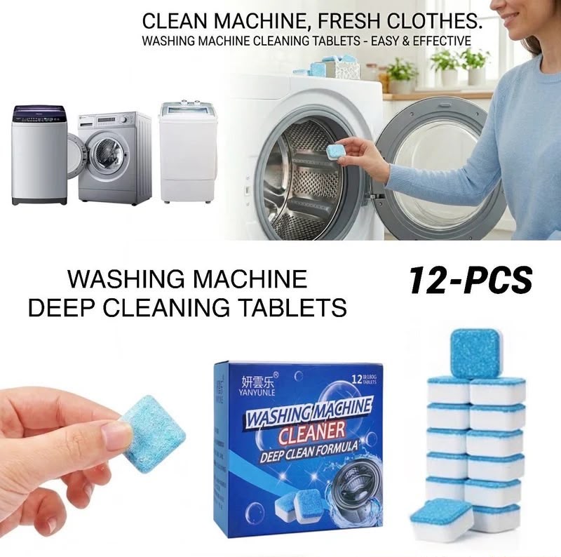 Washing Machine Cleaner Tablets – 12PCS 🧼✨