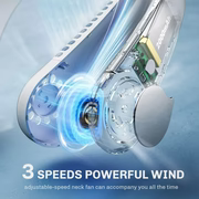 Portable Neck Fan – Hands-Free Bladeless Wearable Fan with Rechargeable Battery